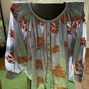 Roller Rabbit Embroidered Blouse - XL- Worn Once